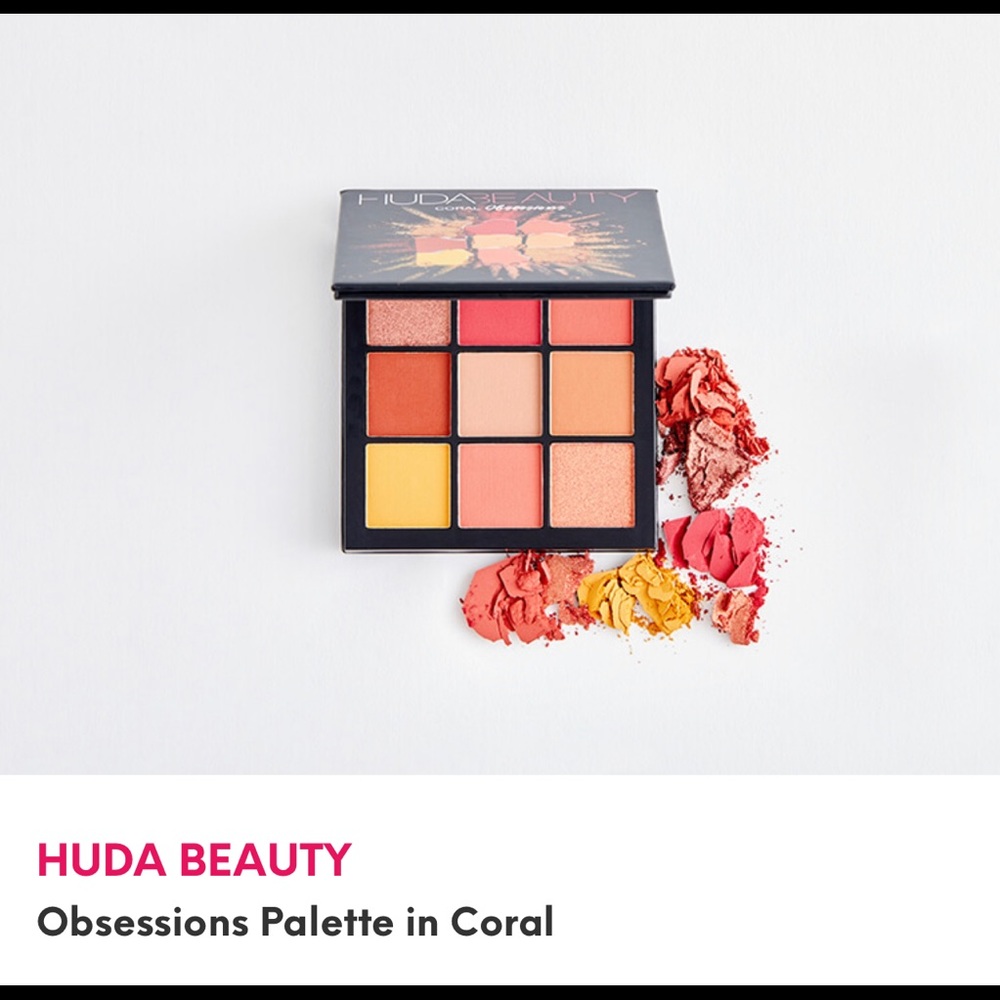HUDA BEAUTY Coral & Peach Eyeshadow Palette — Warm Matte and Shimmer Mix